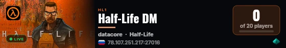 Half-Life DM live status badge
