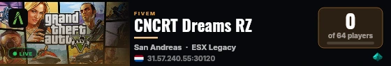 CNCRT Dreams RZ live status badge