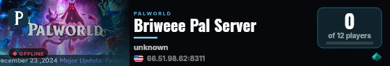 Briweee Pal Server live status badge