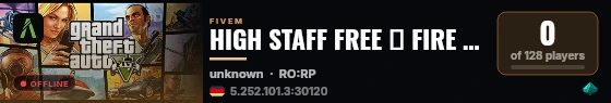 HIGH STAFF FREE ↝ FIRE Romania live status badge
