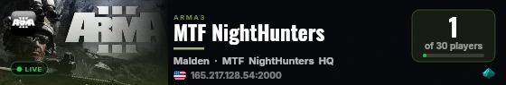 MTF NightHunters live status badge