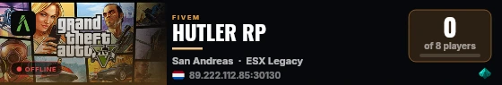 HUTLER RP live status badge