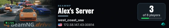 Alex's Server live status badge