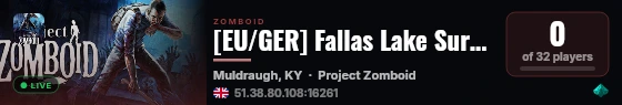 [EU/GER] Fallas Lake Survivors | PvE | Vanilla B42 | 2.5x XP live status badge