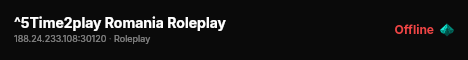 ^5Time2play Romania Roleplay live status badge