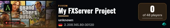 My FXServer Project live status badge