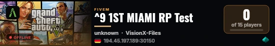 ^9 1ST MIAMI RP Test live status badge
