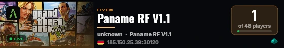Paname RF V1.1 live status badge