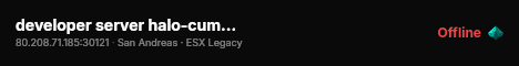 developer server halo-cummity live status badge