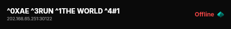 ^0XAE ^3RUN ^1THE WORLD ^4#1 live status badge