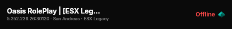 Oasis RolePlay | [ESX Legacy] live status badge