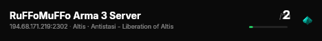 RuFFoMuFFo Arma 3 Server live status badge
