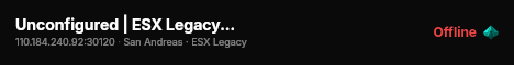 Unconfigured | ESX Legacy Server live status badge