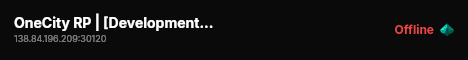 OneCity RP | [Development Server] live status badge