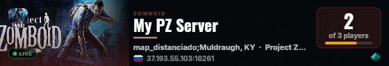 My PZ Server live status badge