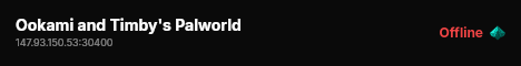 Ookami and Timby's Palworld live status badge
