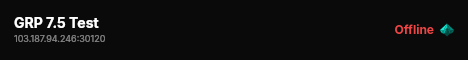 GRP 7.5 Test live status badge