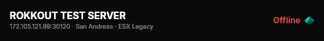 ROKKOUT TEST SERVER live status badge