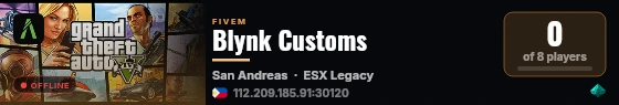 Blynk Customs live status badge