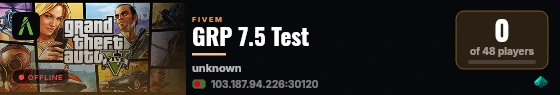 GRP 7.5 Test live status badge
