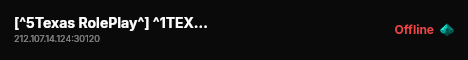 [^5Texas RolePlay^] ^1TEXAS^ [^4مقاطعة تكساس للحياة الواقعية^] live status badge