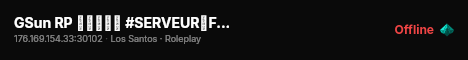 GSun RP ▬▬▬↭🡺 #SERVEUR↭FUN 🡸↭▬▬▬ 💜 live status badge