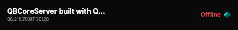 QBCoreServer built with QBCore Framework by JericoFx & Kakarot & Hamy! live status badge