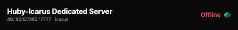 Huby-Icarus Dedicated Server live status badge