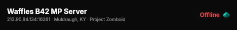 Waffles B42 MP Server live status badge