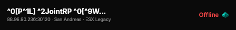 ^0[P^1L] ^2JointRP ^0[^9WL^0:^1OFF^0]  live status badge
