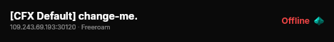 [CFX Default] change-me. live status badge