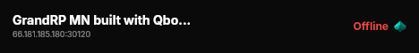 GrandRP MN built with Qbox Project by The Community! live status badge