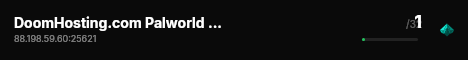 DoomHosting.com Palworld server live status badge