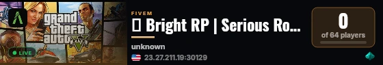 🌆 Bright RP | Serious Roleplay • 18+ live status badge