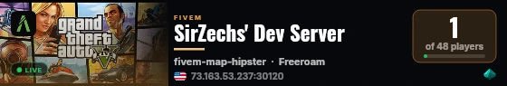 SirZechs' Dev Server live status badge
