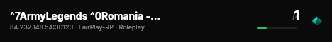 ^7ArmyLegends ^0Romania - RolePlay Server live status badge