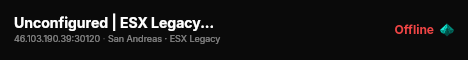 Unconfigured | ESX Legacy Server live status badge