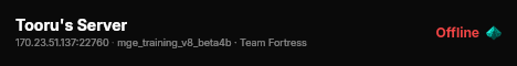 Tooru's Server live status badge