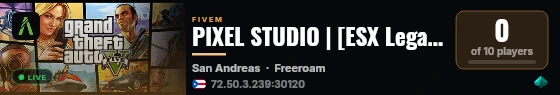 PIXEL STUDIO | [ESX Legacy] live status badge