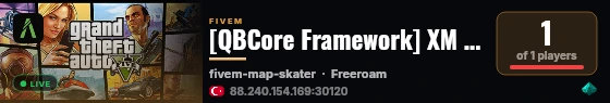 [QBCore Framework] XM DEVELOPMENT live status badge