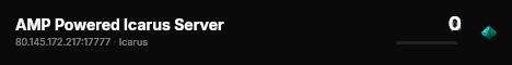 AMP Powered Icarus Server live status badge