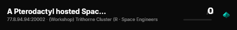 A Pterodactyl hosted Space Engineer Server live status badge