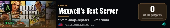 Maxwell's Test Server live status badge