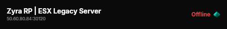 Zyra RP | ESX Legacy Server live status badge