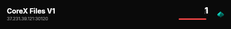 CoreX Files V1 live status badge
