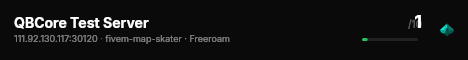 QBCore Test Server live status badge