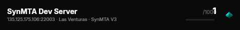 SynMTA Dev Server live status badge