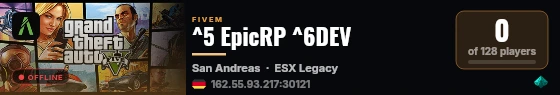 ^5 EpicRP ^6DEV live status badge