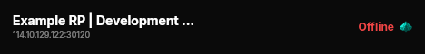 Example RP | Development Version 1.0 live status badge