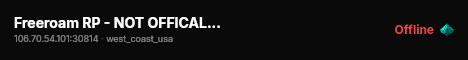 Freeroam RP - NOT OFFICAL BEAMMP SERVER live status badge